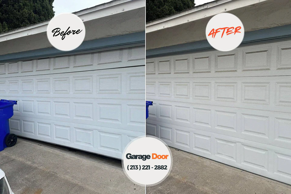 Before and after: garage door repair Northford, CT